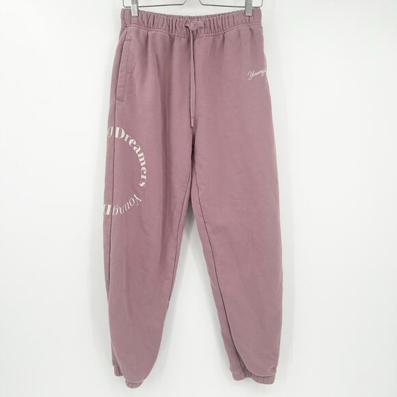 YoungLA Womens Sporty Lounge Dreamers Jogger Pants Sweatpants Size M Mauve - Picture 1 of 8